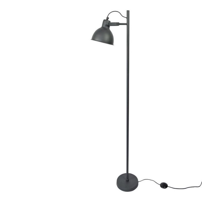 Industrielle Stehlampe Schwarz, Belga, mit Schalter