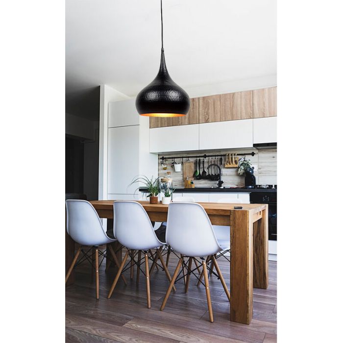 Industrielle Pendelleuchte Schwarz, Fayk