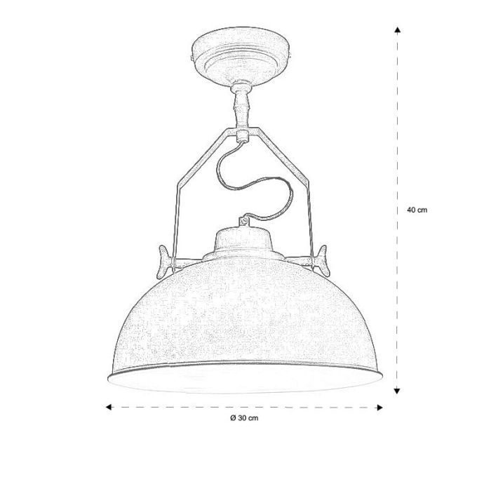Industrielle Deckenlampe Schwarz, Fellen