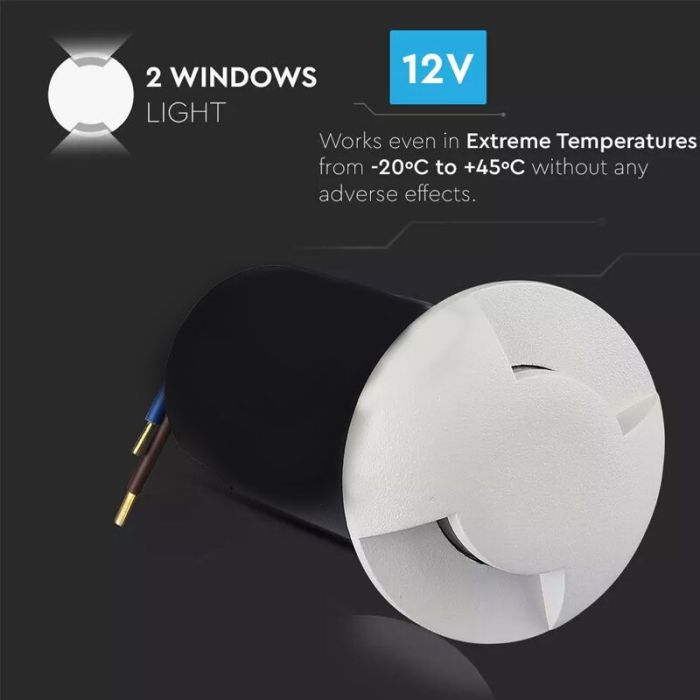 Moderne Bodeneinbaustrahler außen Weiß, Marcus, 1W, 6500K LED, IP67