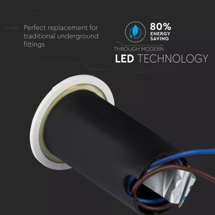 Moderne Bodeneinbaustrahler außen Weiß, Marcus, 1W, 6500K LED, IP67