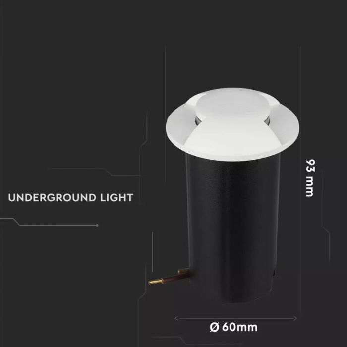 Moderne Bodeneinbaustrahler außen Weiß, Marcus, 1W, 6500K LED, IP67