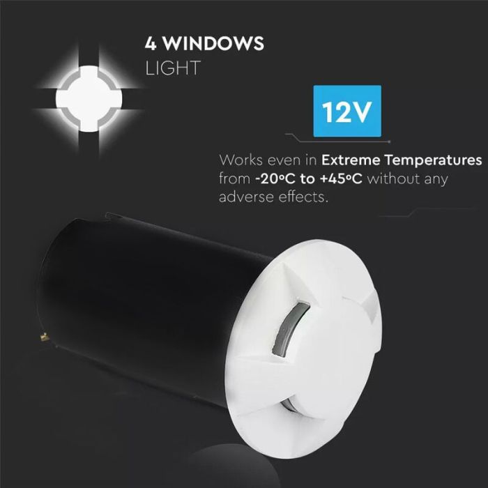 Moderne Bodeneinbaustrahler außen Weiß, Marcus, 1W, 3000K LED, IP67