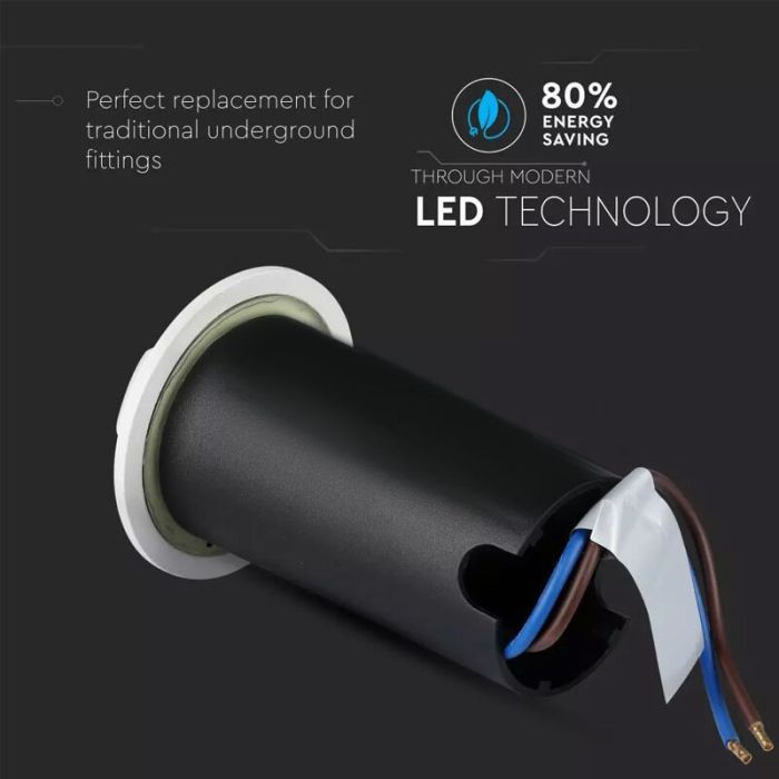 Moderne Bodeneinbaustrahler außen Weiß, Marcus, 1W, 3000K LED, IP67