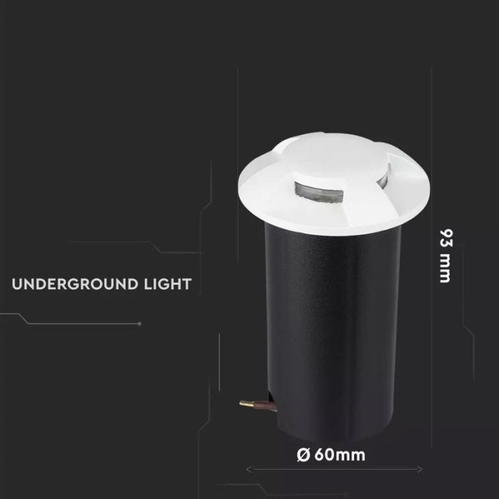 Moderne Bodeneinbaustrahler außen Weiß, Marcus, 1W, 3000K LED, IP67