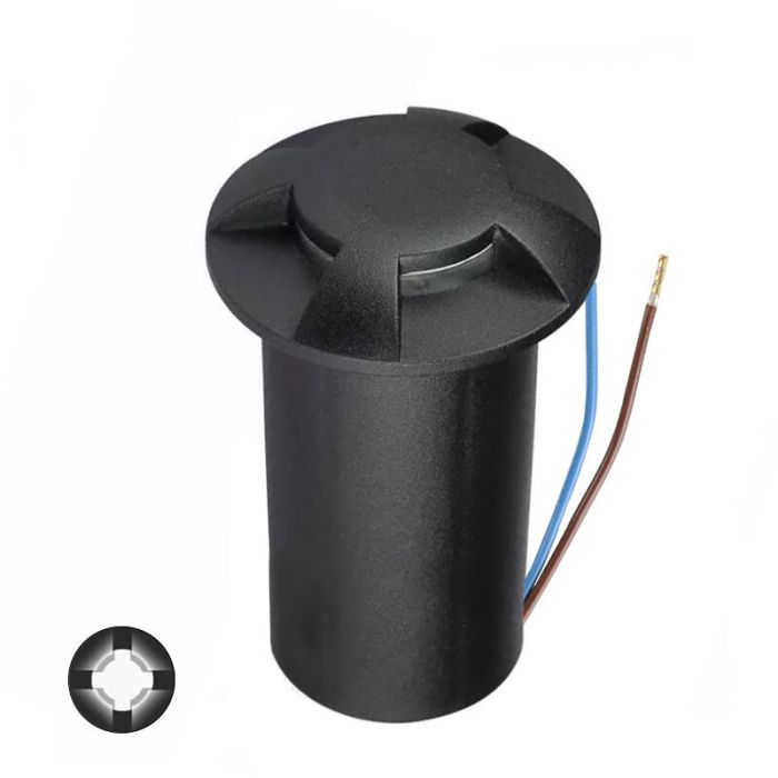 Moderne Bodeneinbaustrahler außen Schwarz, Marcus, 1W, 6500K LED, IP67