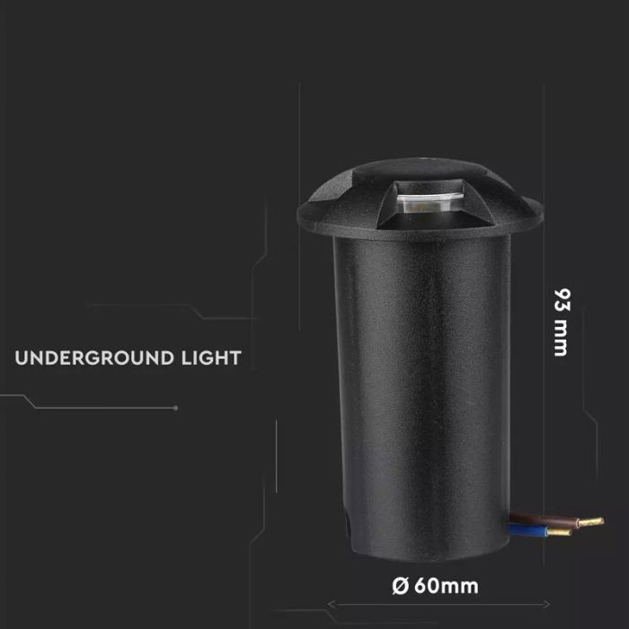 Moderne Bodeneinbaustrahler außen Schwarz, Marcus, 1W, 6500K LED, IP67
