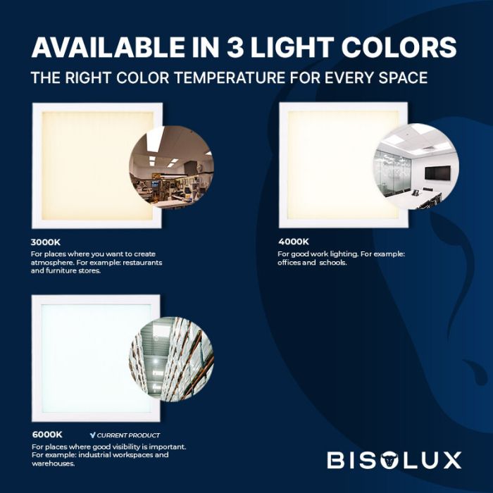 Bisolux LED Panel 30x30 - 12W - 6000K - UGR<19 - Side-lit