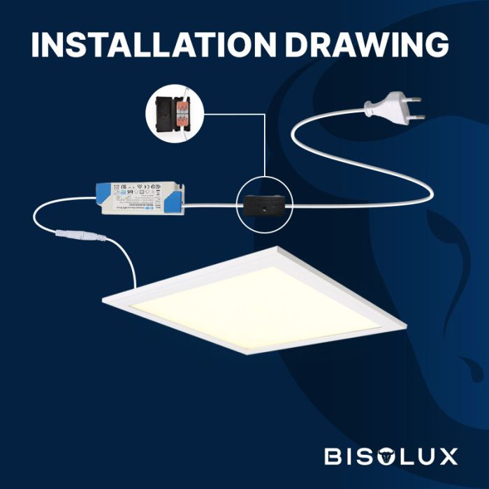 Bisolux LED Panel 30x30 - 12W - 6000K - UGR<19 - Side-lit