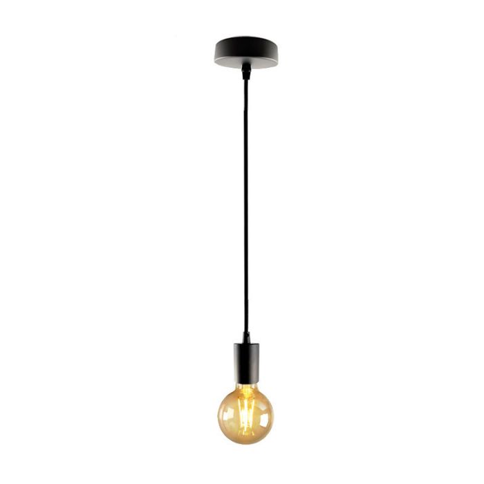 Moderne Pendelleuchte ohne Kappe Schwarz, Rika
